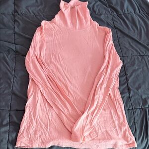 Pink Turtleneck Long Sleeve Top